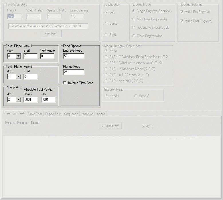 Axis Settings - CNC Write - Rotary and Linear Axis Engraving Screen Shot